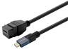 Vivolink Pro Keystone 1m USB-C Female to USB-C Male Cable – Black | PROKEYUSBCFM1B