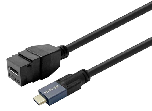 Vivolink Pro Keystone 2m USB-C Female to USB-C Male Cable | PROKEYUSBCFM2B USB Cable Vivolink