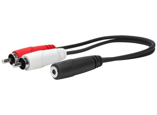 Vivolink 3.5mm to Dual RCA Audio Cable - Female to Male, 24AWG, 0.2m | PROMJFRCAM0.2 Vivolink Cable Vivolink