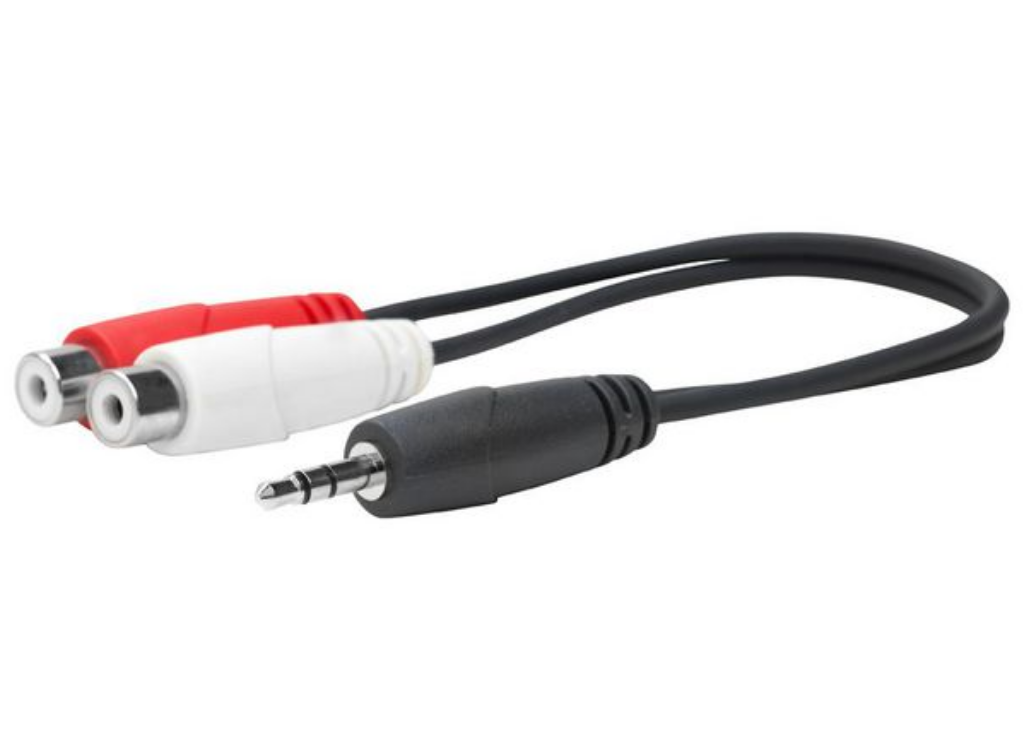 Vivolink 3.5mm to Dual RCA Cable - Male to Female, 24AWG, 0.2m | PROMJMRCAF0.2 Audio / Video Cable Vivolink