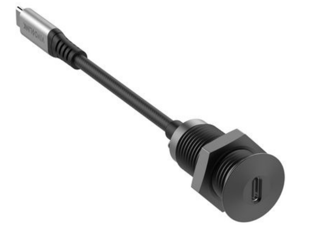 Vivolink USB-C Desk Socket Black With 0,3m Cable | PROUSBCMF0.3SOCKET-B USB Cable Vivolink