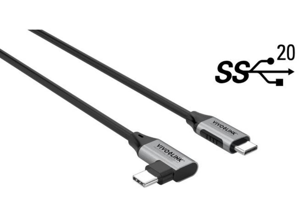 Vivolink 1.2m USB Type-C 3.2 Gen 2, 20Gbps Angled Cable | PROUSBCMM1.2A LAN / Ethernet Cable Vivolink
