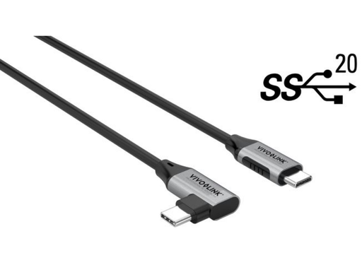 Vivolink 1.2m USB Type-C 3.2 Gen 2, 20Gbps Angled Cable | PROUSBCMM1.2A Vivolink Cable Vivolink