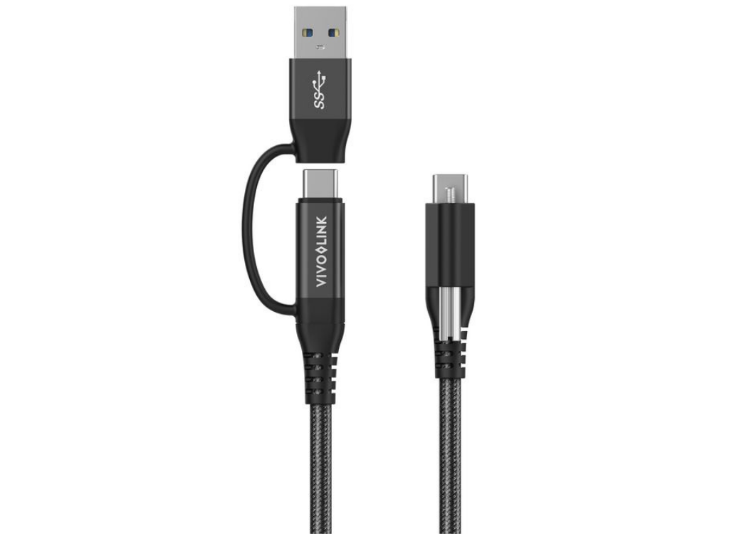 Vivolink USB-C Cable Two In One 1,5m Black | PROUSBCMM1.5ADP USB Cable Vivolink
