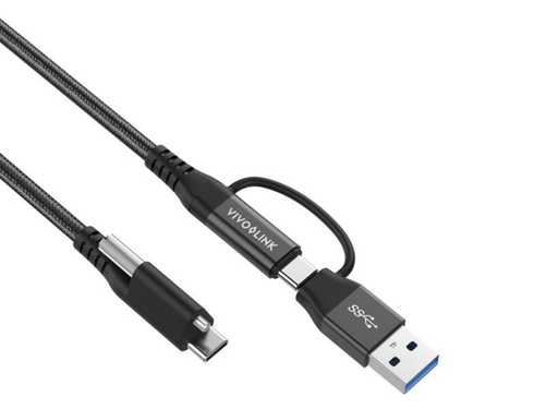 Vivolink USB-C Cable Two In One 1,5m Black | PROUSBCMM1.5ADP