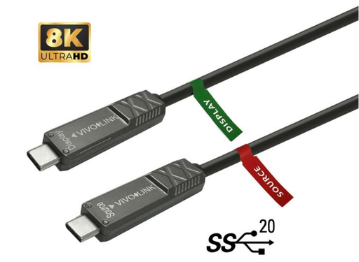 Vivolink 10m Optical USB-C to USB-C Cable for AV – High-Speed & Reliable | PROUSBCMM10OP Vivolink Cable Vivolink