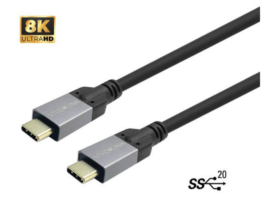 Vivolink 2m USB-C to USB-C Cable, 20 Gbps, USB 3.2 Certified for Business | PROUSBCMM2 Vivolink Cable Vivolink