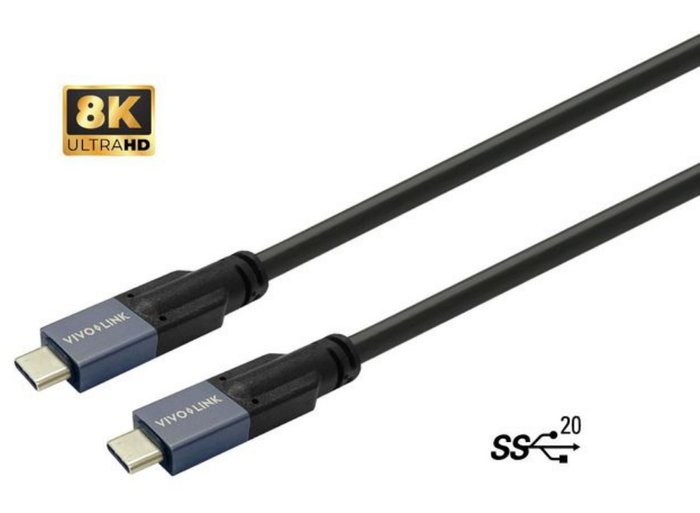 Vivolink 6m USB-C to USB-C Cable, 20 Gbps USB 3.2 Certified for Business | PROUSBCMM6 USB Cable Vivolink