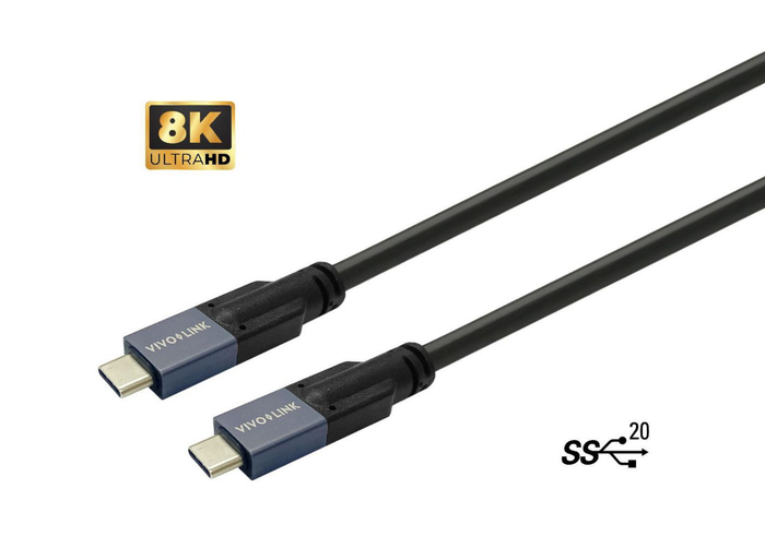 Vivolink 7.5m USB-C to USB-C USB 3.2 Gen 2x2 20Gbps Cable | PROUSBCMM7.5 USB Cable Vivolink