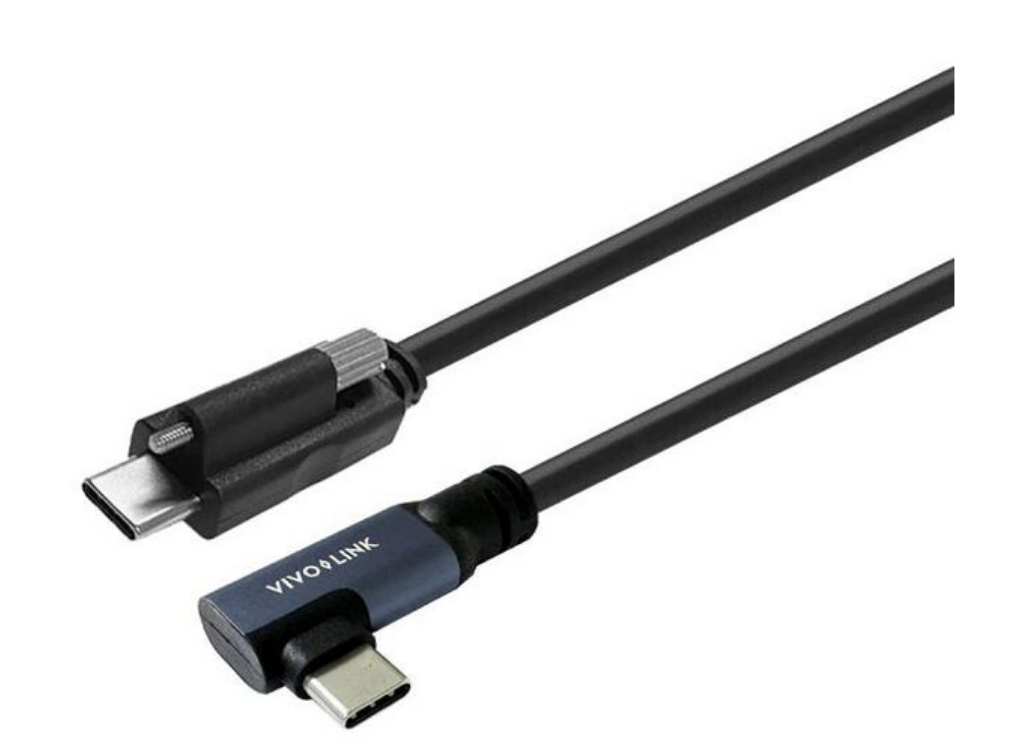 Vivolink 1.5m Angled USB-C Cable with Lock Screw, 20 Gbps | PROUSBCMMS1.5A USB Cable Vivolink