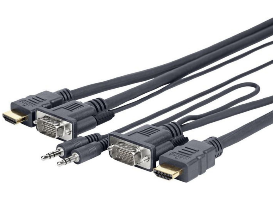 Vivolink 5m VGA and 3.5mm to HDMI Cable, Male/Male | PROVGAHDMIFLY5 Vivolink Cable Vivolink