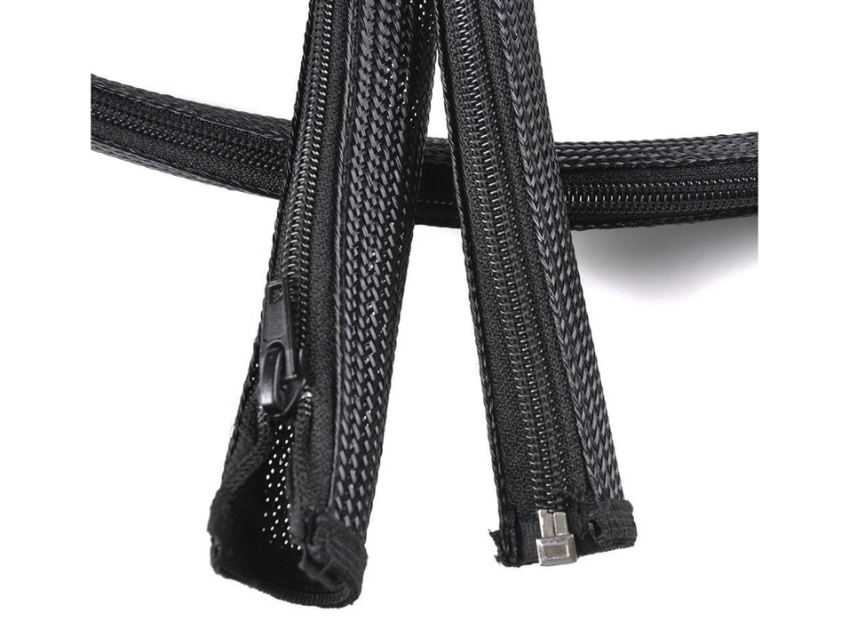 Vivolink Pro Expandable Black Cable Sleeve with Zipper, 12mm x 1.8m | PROZIPSLEEVE1218 Cable Sleeves Vivolink