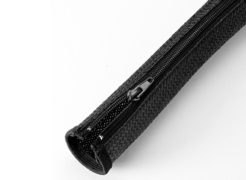 Vivolink Pro Expandable Cable Sleeve With Zipper, 20mm x 1.8m, Black | PROZIPSLEEVE2018 Cable Sleeves Vivolink
