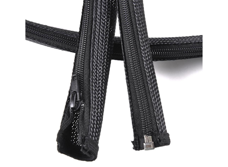 Vivolink Pro Expandable Cable Sleeve With Zipper, 20mm x 1.8m, Black | PROZIPSLEEVE2018 Cable Sleeves Vivolink