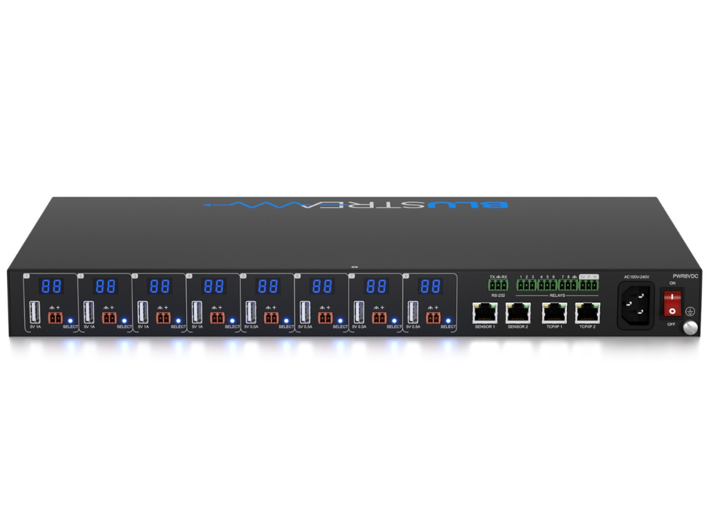 BluStream 8 Port Managed Low Voltage PDU | PWR8VDC Power Distribution Unit BluStream