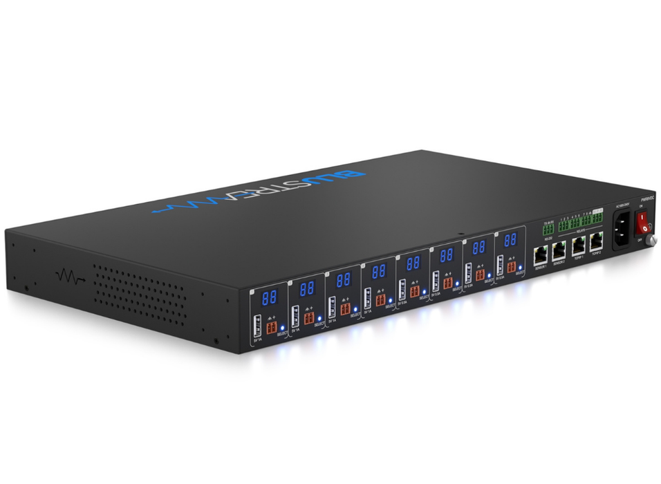 BluStream 8 Port Managed Low Voltage PDU | PWR8VDC BluStream Port Managemed BluStream
