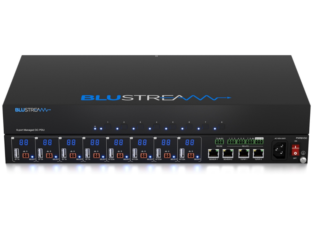 BluStream 8 Port Managed Low Voltage PDU | PWR8VDC Power Distribution Unit BluStream