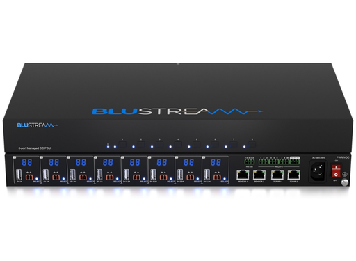 BluStream 8 Port Managed Low Voltage PDU | PWR8VDC BluStream Port Managemed BluStream
