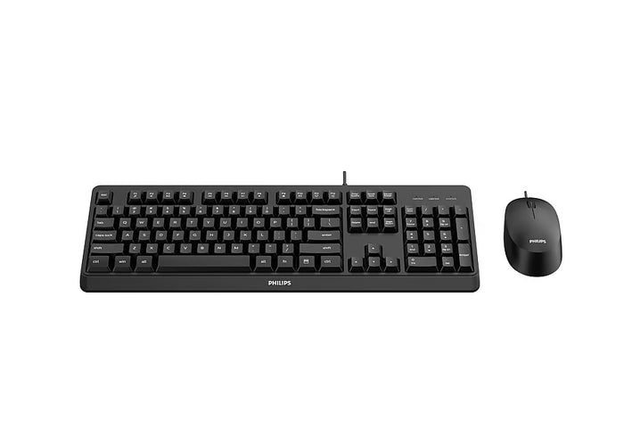 Philips Keyboard & Mouse Combo with 1200 DPI Optical Mouse, Multimedia Keys & Spill Resistance | SPT6207BL/40 Keyboard & Mouse Philips