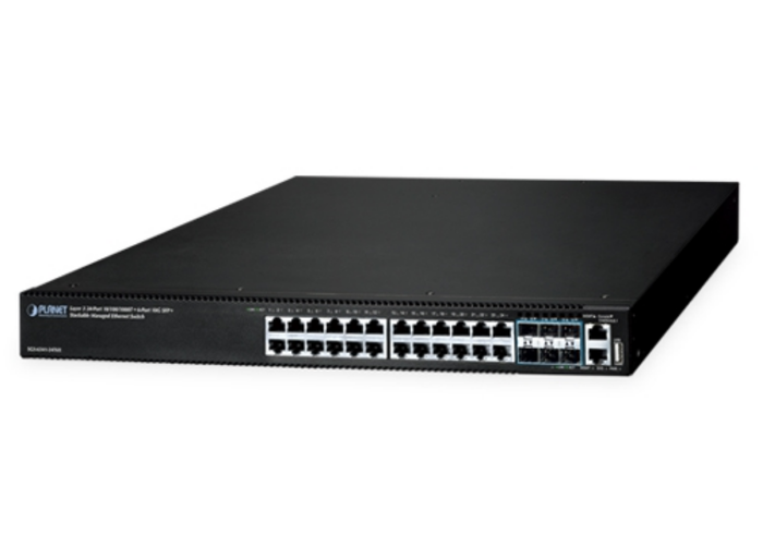 Planet SGS-6341-24T6X Layer 3 24-Port 10/100/1000T + 6-Port 10G SFP+ Stackable Managed Ethernet Switch Network Switch Planet