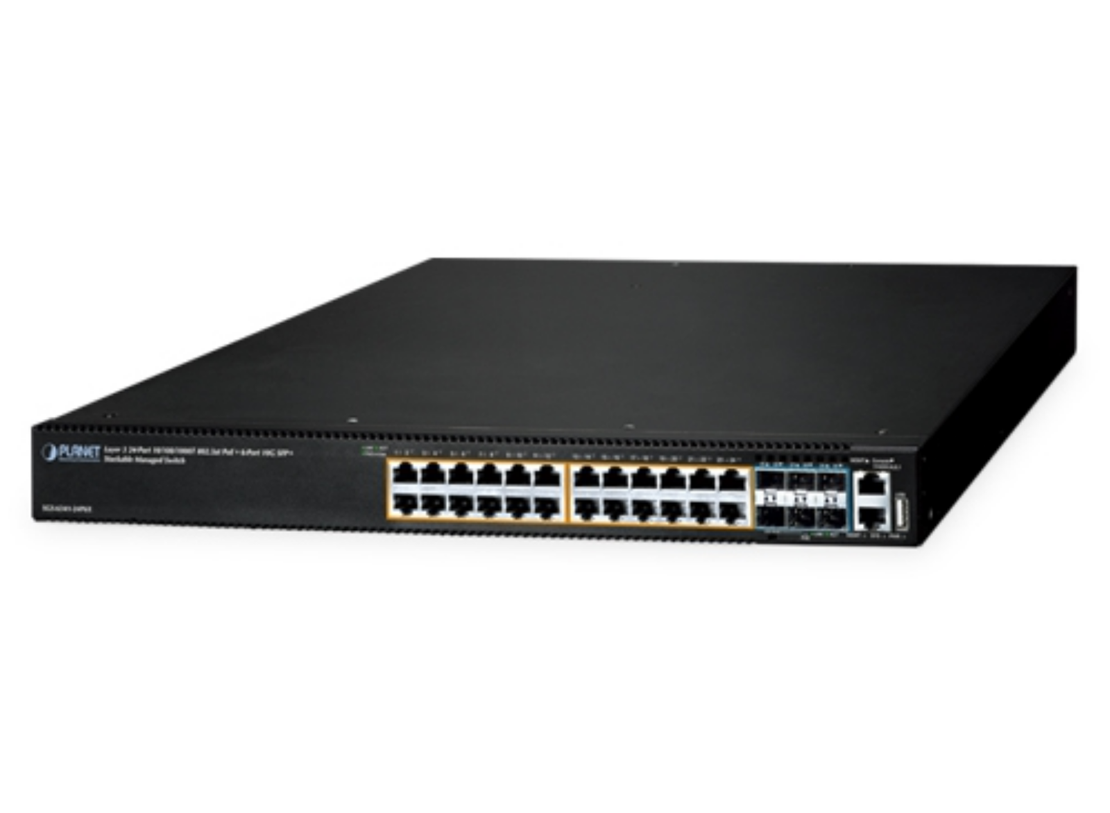 Planet SGS-6341-24P6X Layer 3 24-Port 10/100/1000T 802.3at PoE + 6-Port 10G SFP+ Stackable Managed Ethernet Switch Network Switch Planet
