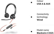 Poly 3325 Wired Black Headset Headset Poly