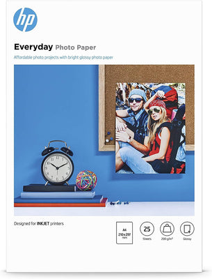 HP Everyday Glossy Photo Paper-25 sht/A4/210 x 297 mm Printer Paper | A4 - A3 Paper & Photo Paper HP