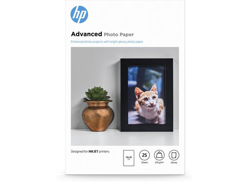 HP Advanced Glossy Photo Paper-25 sht/10 x 15 cm Borderless