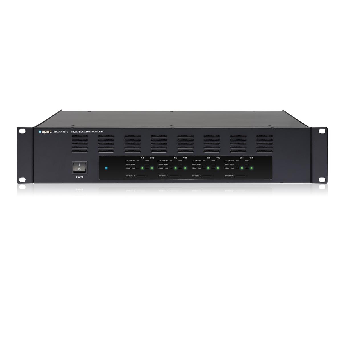 BIAMP REVAMP8250 8-Channel Bridgeable Class D Power Amplifier, 8 x 250W, 4ohm Audio Amplifier BIAMP