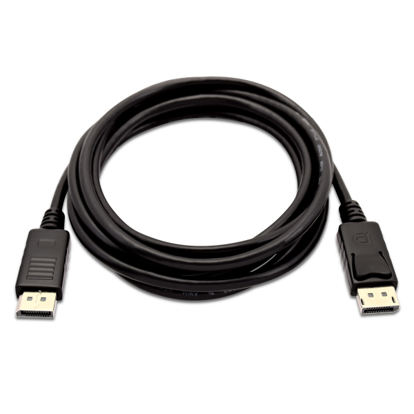 V7 DisplayPort 1.2 Cable 21.6 Gbps 4K UHD 3m/10ft Black - V7DP2DP-03M-BLK-1E