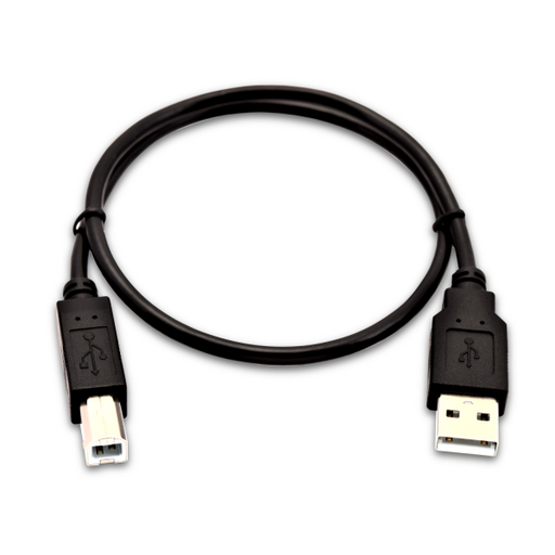 V7 A Male to USB B Male Cable USB 2.0 480 Mbps 0.5m/1.6ft Black - V7USB2AB-50C-1E