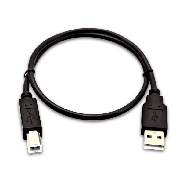 V7 A Male to USB B Male Cable USB 2.0 480 Mbps 0.5m/1.6ft Black - V7USB2AB-50C-1E