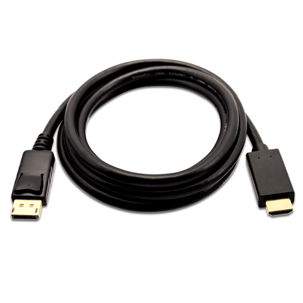 V7 DisplayPort Male to HDMI Male 2m/6.6ft Black - V7DP2HD-02M-BLK-1E