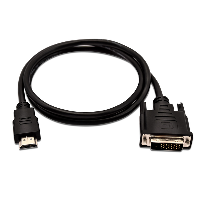 V7 HDMI 1.4 Male to DVI-D Male (single link) 1080P FHD 1m/3.3ft Black | V7HDMIDVID-01M-1E