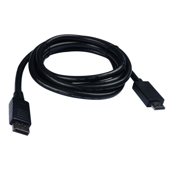 V7 DisplayPort Male to HDMI Male 2m/6.6ft Black - V7DP2HD-02M-BLK-1E