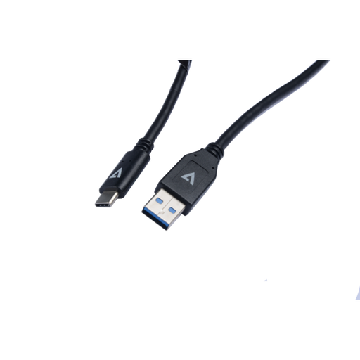 V7 USB A Male to USB-C Male Cable USB 3.2 Gen2 10 Gbps 3A 1m/3.3ft Black - V7U3.1AC-1M-BLK-1E