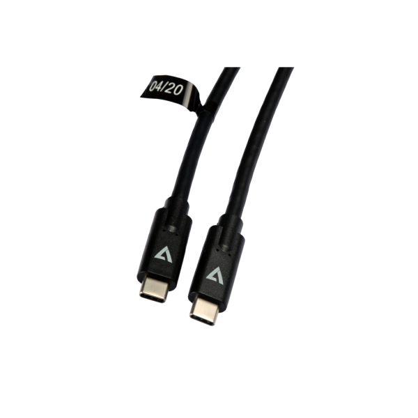 V7 USB-C Male to USB-C Male Cable USB 3.2 Gen2 10 Gbps 5A 1m/3.3ft Black - V7UCC-1M-BLK-1E