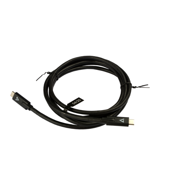 V7 USB-C Male to USB-C Male Cable USB 3.2 Gen1 5 Gbps 5A 2m/6.6ft Black - V7UCC-2M-BLK-1E