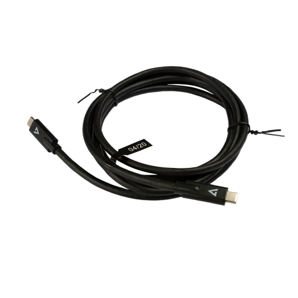 V7 USB-C Male to USB-C Male Cable USB 3.2 Gen1 5 Gbps 5A 2m/6.6ft Black - V7UCC-2M-BLK-1E