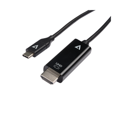 V7 1m 3.3ft USB-C Male to HDMI 2.0 Male 21.6 Gbps 4K UHD | V7UCHDMI-1M Adapter Cables V7