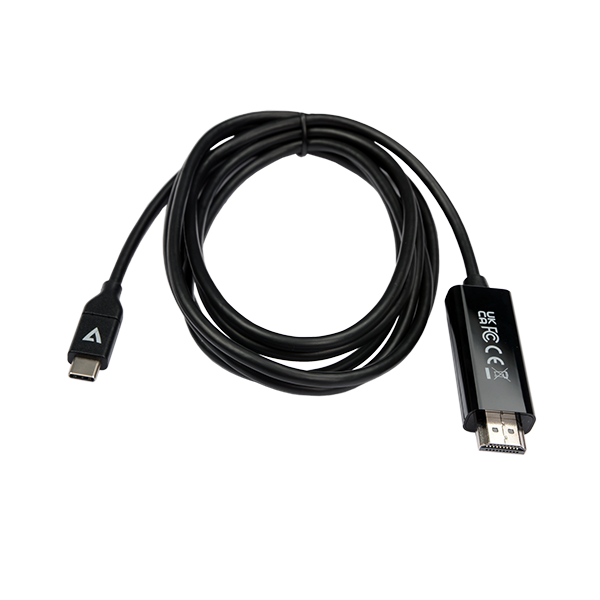 V7 USB-C Male to HDMI 2.0 Male 21.6 Gbps 4K UHD 2m 6.6ft - V7UCHDMI-2M