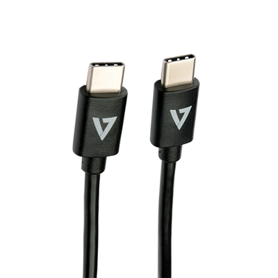 V7 USB-C Male to USB-C Male Cable USB 2.0 480 Mbps 3A 2m/6.6ft Black - V7USB2C-2M V7 Adapter V7