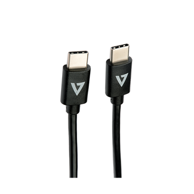 V7 USB-C Male to USB-C Male Cable USB 2.0 480 Mbps 3A 1m/3.3ft Black - V7USB2C-1M V7 Cable V7
