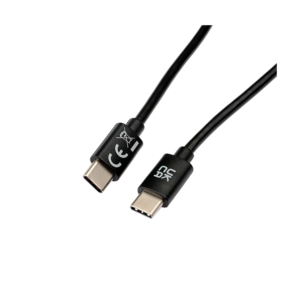 V7 USB-C Male to USB-C Male Cable USB 2.0 480 Mbps 3A 2m/6.6ft Black - V7USB2C-2M