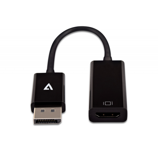 V7 DisplayPort 1.2 Male to HDMI 1.4 Female Slim Adapter 1080P FHD Black - CBLDPHDSL-1E