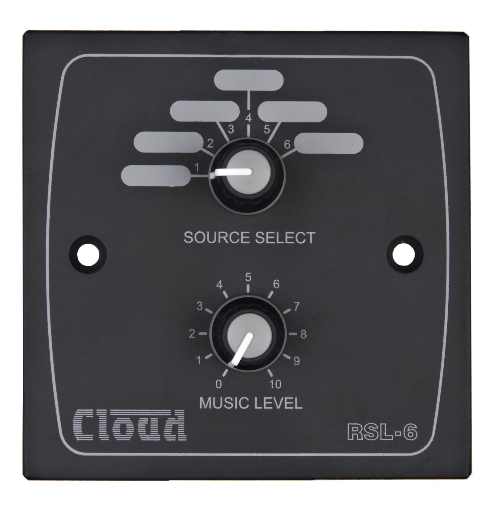 Cloud Electronics RSL-6B/W - Remote Source/Volume Level Plate Volume Control Cloud Electronics Black