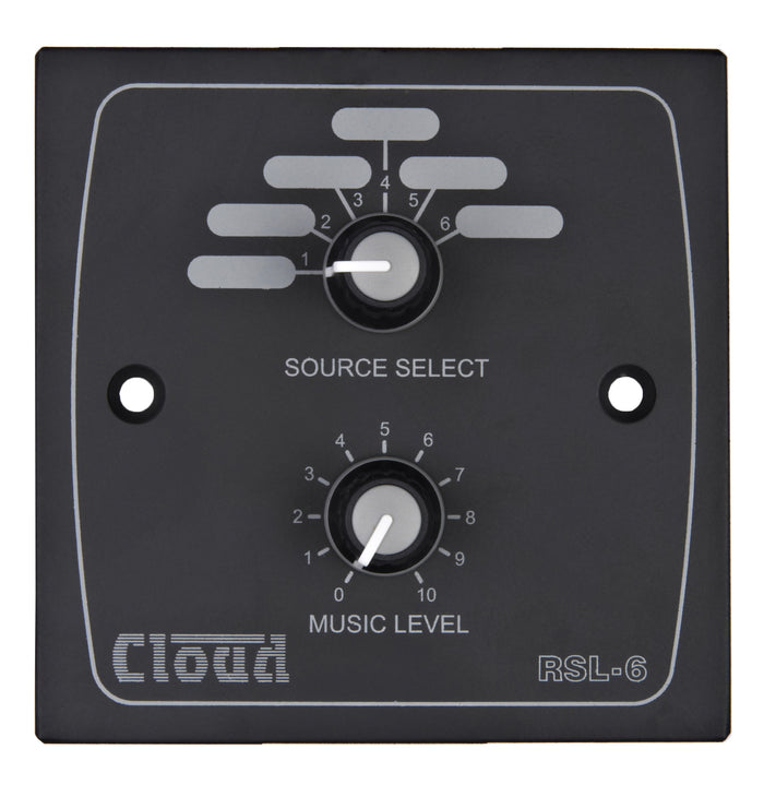 Cloud Electronics RSL-6B/W - Remote Source/Volume Level Plate Volume Control Cloud Electronics Black