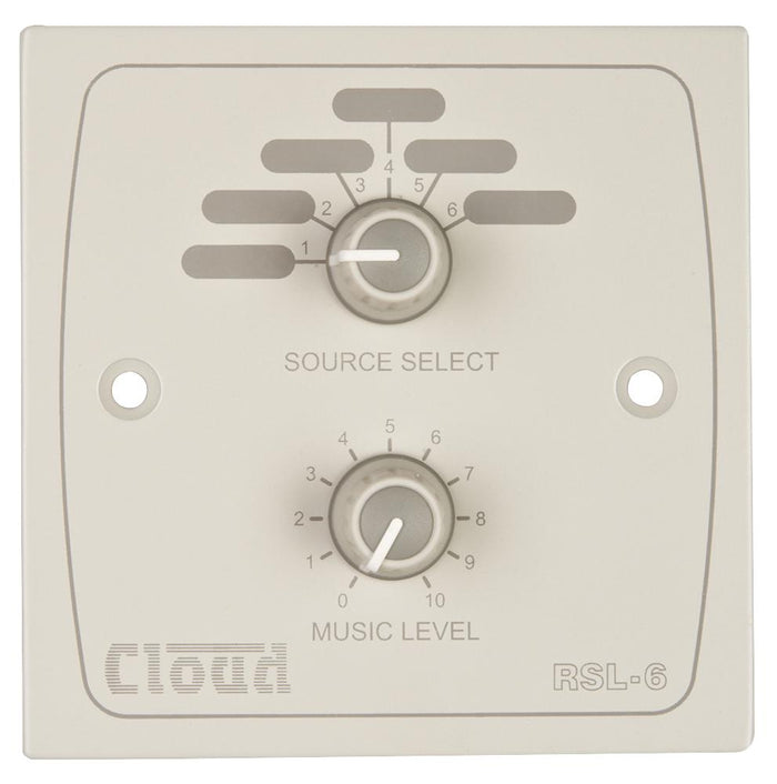 Cloud Electronics RSL-6B/W - Remote Source/Volume Level Plate Volume Control Cloud Electronics White