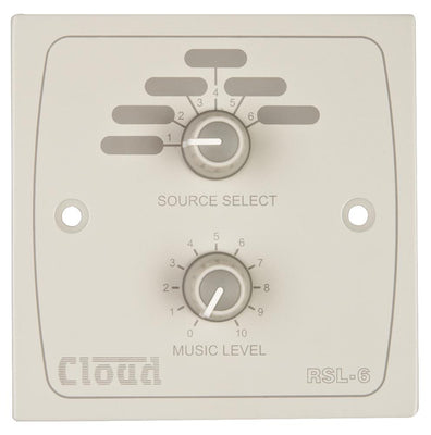 Cloud Electronics RSL-6B/W - Remote Source/Volume Level Plate Volume Control Cloud Electronics White