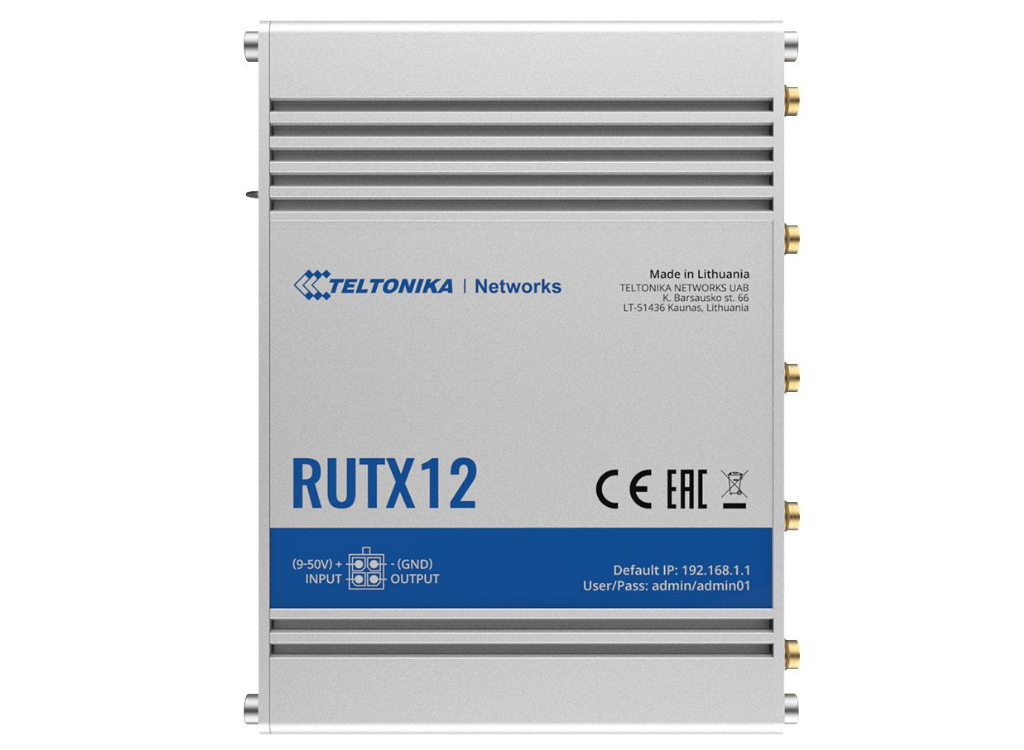 Teltonika Networks RUTX12 Dual LTE CAT 6 Industrial Cellular Router | RUTX12000000 Wireless Router Teltonika